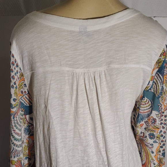 Anthropologie Maybelle Tied-sleeve top Paisley Sleeve Size M - Picture 9 of 15